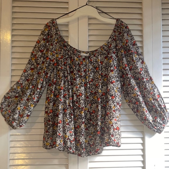 Treasure & Bond Tops - Nordstom's Treasure & Bond Peasant Blouse in Autumn Colors